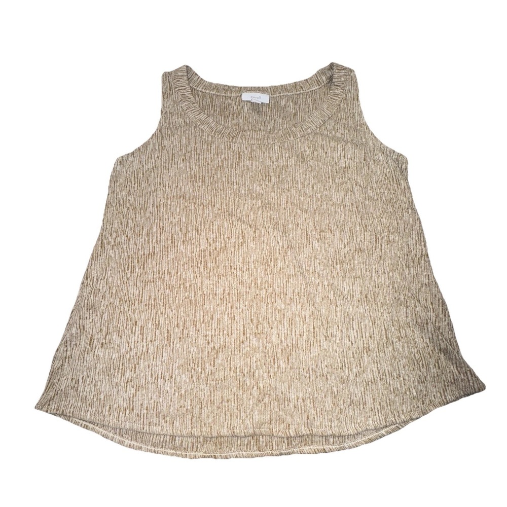 Pure J. Jill Tank Sz Medium Petit Tan Sleeveless Beach Casual Neutral Minimalist